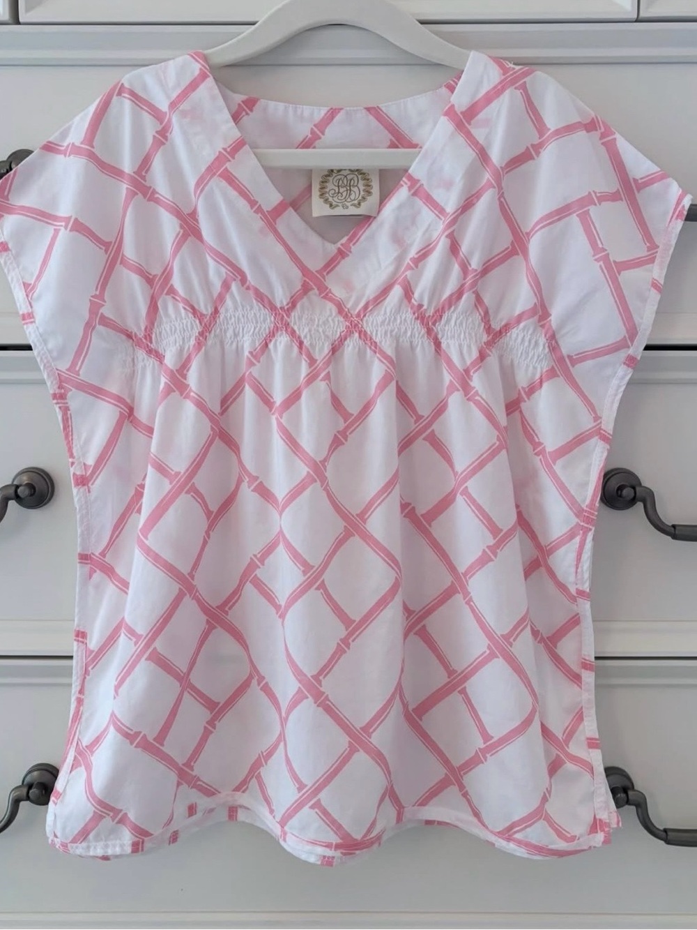 EUC The Beaufort Bonnet Company Tabby Tunic Bamboo Proverbs Hamptons Hot Pink 2T